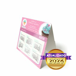 Mini Calendário de Mesa | 27x10cm | 4/0 | UV 1/0